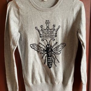 Merona Gray Queen Bee Scoop Neck Sweater